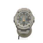 ショッピングShock CASIO◆ソーラー腕時計・G-SHOCK/デジアナ/ラバー/WHT/WHT