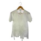 ショッピングGARCONS COMME des GARCONS COMME des GARCONS◆Tシャツ/M/ポリエステル/WHT/RI-T003/22ss/チュール レース フリル カットソー Tシャツ