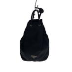 ショッピングPRADA PRADA◆三角プレート/ポーチ/巾着/ナイロン/BLK