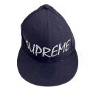 Supreme◆×NEW ERA/キャップ/ツバ部分穴アリ/内側ヨゴレ有/ステッカー無7 3/8/NVY/メンズ//