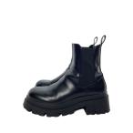 ショッピングzara ZARA◆サイドゴアブーツ/39/BLK/レザー