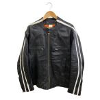 Wilsons Leather◆シングルライダースジャケット/XL/レザー/BLK