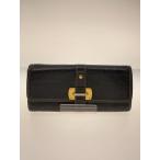 LOUIS VUITTON◆ポルト・フォイユ・ル・ファヴォリ_スハリ_BLK/レザー/BLK/レディース