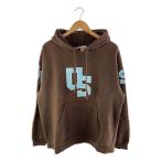 STUSSY◆パーカー/L/コットン/BRW/ロゴにシミ有