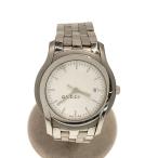 GUCCI◆クォーツ腕時計/アナログ/ステンレス/WHT/SLV/SS/5500XL/スレキズ使用感有