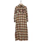 goa◆y2k/ウエスタンドレス/長袖ロングシャツワンピース/FREE/コットン/RED/チェック/31246133