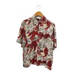 NIPOALOHA◆アロハシャツ/3/シルク/GRY/総柄