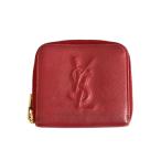 YVES SAINT LAURENT◆イヴサンローラン2つ折り財布/レザー/レッド/レディース
