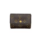 ショッピングLOUIS LOUIS VUITTON◆ポルト・モネ・プラ_モノグラム・キャンバス/PVC/BRW/メンズ