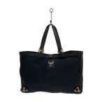 GUCCI◆トートバッグ/キャンバス/BLK/モノグラム/141472