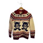 ショッピングカウチン HYSTERIC GLAMOUR◆ニット・セーター(厚手)/FREE/ウール/マルチカラー/0193ND02/ヒスベア/カウチンニット/フード