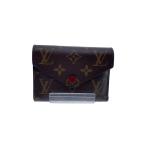 LOUIS VUITTON◆ルイヴィトン/ポルト・フォイユ・ヴィクトリーヌ_モノグラム・キャンバス_ブラウ_フューシャ/PVC