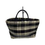 ANTEPRIMA◆アンテプリマ/ハンドバッグ/PVC/ブラック/ボーダー