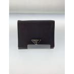 ショッピングPRADA PRADA◆3つ折り財布/ナイロン/BRW/無地/メンズ