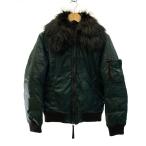 ショッピングduvetica DUVETICA◆ARES DOWN JACKET/マーモットファー/ダブルジップ/ダウンジャケット/48/ナイロン/GRN