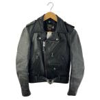 Schott◆613US/ワンスター/ダブルライダースジャケット/32/レザー/BLK/7007//