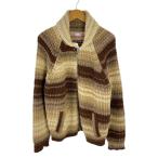 ショッピングカウチン ERL◆Striped Zipped Wool-Blend Knit Sweat/カウチンニット/XL/ウール/BRW//
