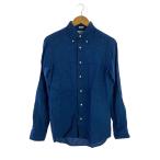 ショッピングINDIVIDUALIZED individualized shirts◆STANDARD FIT/長袖シャツ/14.5/リネン/ブルー/無地//