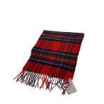 Johnstons◆マフラー/カシミア/RED/チェック/メンズ