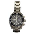 SEIKO◆PROSPEX DIVERSE/ソーラー腕時計/アナログ/ステンレス/BLK/SLV/SS/V192-0AD0