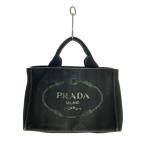 ショッピングPRADA PRADA◆CANAPA/ミニ/2way/ハンドバッグ/キャンバス/BLK/色褪せ/角擦れ