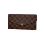 LOUIS VUITTON◆2)ポルト・フォイユ・サラ_ダミエ・エベヌ/PVC/BRW/レディース