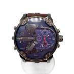 ショッピングdiesel DIESEL◆クォーツ腕時計/アナログ/レザー/NVY/BRW/DZ-7314