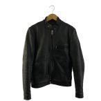 ショッピングライダース VANSON◆シングルライダースジャケット/36/レザー/BLK/無地