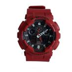 CASIO◆クォーツ腕時計/デジタル/ラバー/BLK/RED/GA-100B