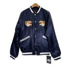 EVISU◆アーカイブ刺繍レギュラーフィットパッドスカジャン/L/ポリエステル/NVY