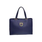 FURLA◆ハンドバッグ/レザー/BLU/無地/
