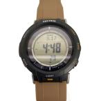 CASIO◆ソーラー腕時計_PRO TREK/デジタル/ブラック/ブラウン/PRG-30-5JF
