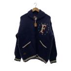 FIRST DOWN◆90s/カウチンニット/ジャケット/L/ウール/ネイビー/紺