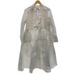 MACHATT◆フリルティアードシャツワンピ/キャミワンピース/FREE/ポリエステル/WHT/無地/22A-02