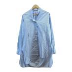 LOEWE◆17SS/ストライプアシンメトリックシャツ/XXS/コットン/BLU/ストライプ