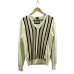 DOLCE&GABBANA◆ストライプ/Vネック/ニット・セーター(厚手)/S/ウール/CRM/ストライプ