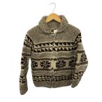 LONGHOUSE◆カウチンカーディガン/M/ウール/BEG/総柄