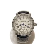 AEROWATCH/クォーツ腕時計/アナログ/レザー/SLV/BLK/SV