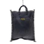 ショッピングフリンジ A VACATION◆FUN/内ポケット取り外し可/フリンジ/ペイズリーパイピング/メッシュトートバッグ