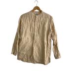 Vlas Blomme◆バンドカラーリネンシャツ/1/リネン/BEG/無地/131285