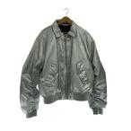 ZARA◆スタジャン/L/フェイクレザー/SLV/無地/8281/339/808