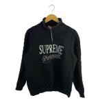 Supreme◆Forever Half Zip Sweat Shirt/19AW/スウェット/M/コットン/BLK/無地