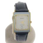 RADO◆クォーツ腕時計/アナログ/レザー/SLV/BLK/160.3605.2N