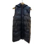 ショッピングzara ZARA◆フェイクレザー中綿ロングベスト/XS/フェイクレザー/ブラック/3046/221/800