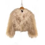 ZARA◆FAUX FUR JACKET/フェイクファージャケット/M/ポリエステル/アイボリー/6318/265/712