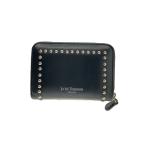 ショッピングスタッズ J&M DAVIDSON◆パースウィズスタッズウォレット/財布/レザー/ブラック/レディース