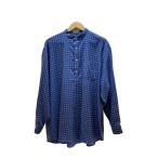 ショッピングINDIVIDUALIZED individualized shirts◆WOOL P/O GRANDPA SHIRT/長袖シャツ/L/--/BLU/チェック