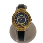 roberto cavalli◆クォーツ腕時計/アナログ/レザー/BLK/BLK/1L136/by franck muller//