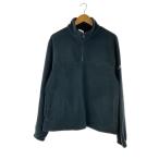 STUSSY◆Half Zip Polar Mock/フリースジャケット/M/ポリエステル/BLK/無地