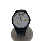 SWATCH◆自動巻腕時計/アナログ/SLV/BLK